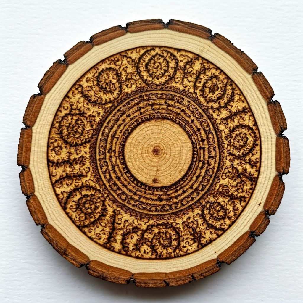 Handcrafted wood burning art showcase